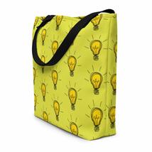 Creative Idea Concept Design Yellow Bulb Lime Green Beach Bag - £33.91 GBP