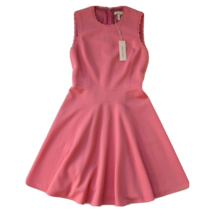 NWT Rebecca Taylor Stretch Textured Knit in Pink Grapefruit Fit &amp; Flare Dress 2 - £63.65 GBP