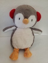 Spark Create Imagine Penguin Plush Rattle Crinkle Red Earmuffs Stuffed Animal - £13.26 GBP
