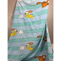 Garfield Odie Chase 1978 Blue Twin Fitted Bed Sheet Vintage - $29.95