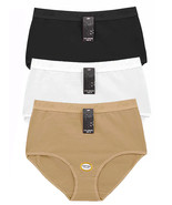 Women&#39;s Classic Cotton Elastic Waist Neutral Color Briefs 12 Pack - $707.33 MXN