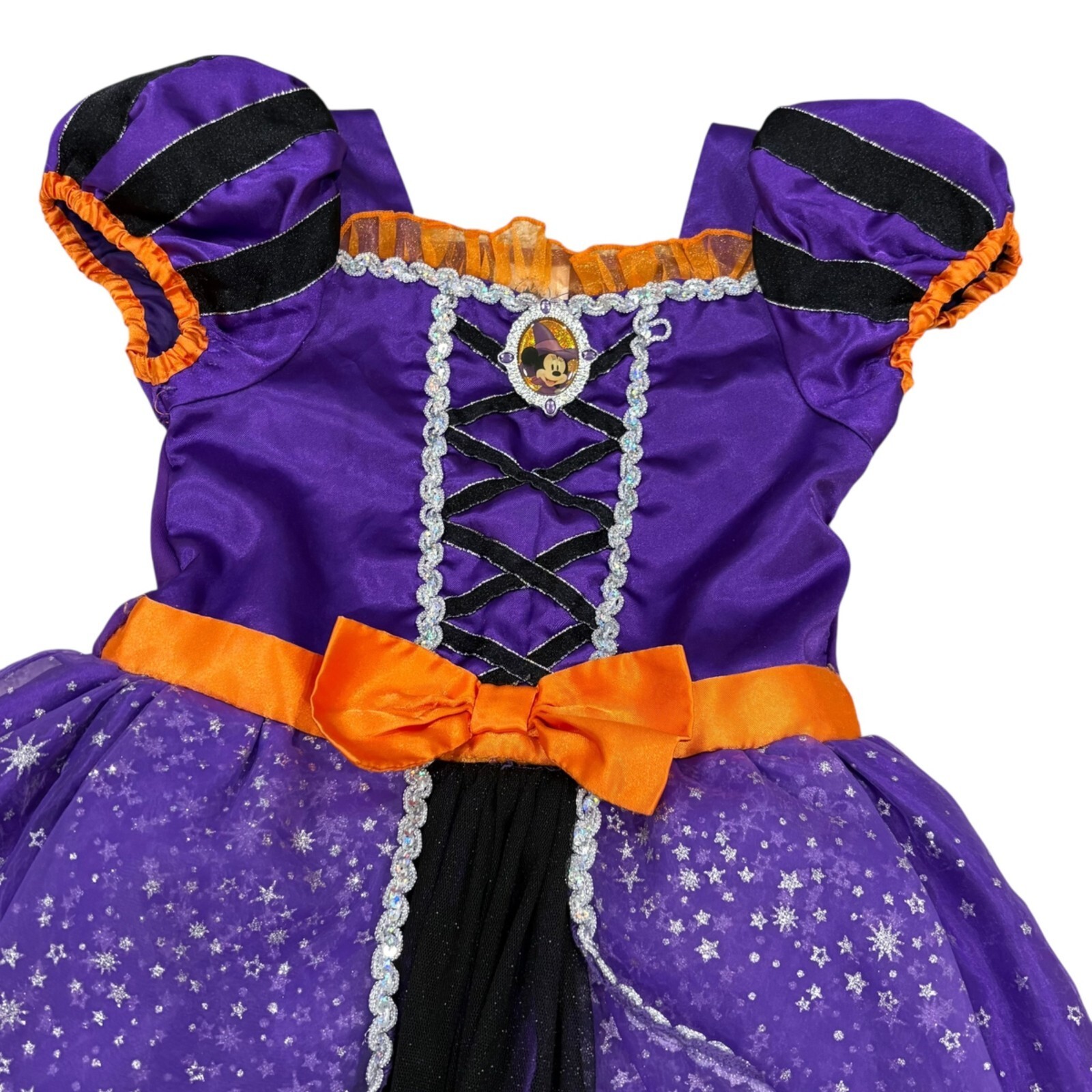 Disney Girls 5/6 Halloween Witch Minnie Mouse Dress Costume Purple & Orange Item image 3