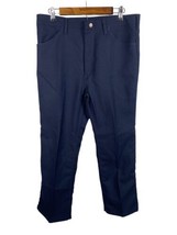 Vtg Wrangler Navy Blue Jeans Dress Pants 34x28 USA Made Mens Style 00082NV - £44.59 GBP