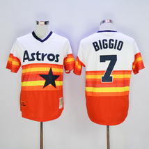 Astros #7 Craig Biggio Jersey Old Style Uniform Tequila Sunrise - $40.99