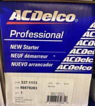 Genuine ACDelco 337-1113 Starter motor GM 88878283 - $186.44 CAD