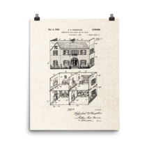 Dollhouse 1933 Vintage Toy House Patent Art Print Poster, 8x10 or 16x20 - £14.02 GBP+