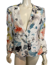 Jones Wear Off White Colorful Floral One Button Lined Blazer Size 10 - €32,55 EUR