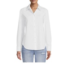 Time &amp; Tru Womens Classic White Dress Shirt Blouse Long Sleeve Button Up... - £17.00 GBP