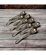 8 Place Oval Soup Spoons Oneida BANCROFT Stainless Glossy USA 6 7/8&quot; Ridged - £32.98 GBP