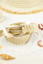 Khaki Bohemian Woven Thin Waist Belt - $139.85 MXN