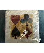 4 Ceramic Poker Coasters with Cork Backing by Ambiance *NEW/NO PACKAGE* ... - €12,92 EUR