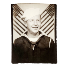 1940s WW2 Real Photograph Unknown Navy Sailor Portrait Antique Photo F10A - $27.10 CAD