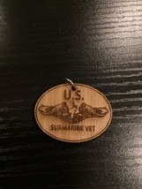US Submarine Veteran Wooden Pendant Dolphins Badge Of Honor - £11.73 GBP