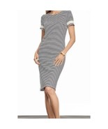 Talbots Plus Size Black/White Striped Shift Dress, Cotton Lace Trim, Pet... - $24.75
