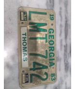 Vintage 1983 Georgia Thomas County License Plate LMT 742 Expired - £10.12 GBP