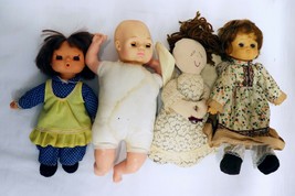 ORIGINAL Vintage Lot of 4 Soft Body Dolls / Brands Unknown - £7.90 GBP