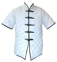 Thick Gambeson Medieval Padded Collar Short Sleeve 5 Buckle Armor ABS (54 inches - £55.36 GBP