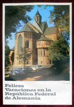 Original Poster Germany Fritzlar Cathedral View Old Car - $55.67