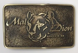 Solid Bronze Belt Buckle Advanced Casting Inc Mal Dion Maker Wild Cat - £70.28 GBP