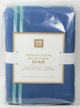 Pottery Barn Teen Standard Sham blue Terrain Stripe microfiber NWT - £11.60 GBP