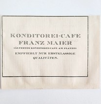 1940 Konditorei Cafe Restaurant Advertisement Murnau Germany Import DWMM3 - $371.81 MXN