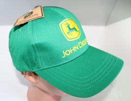 John Deere Hat Mens Green Yellow Adjustable Snapback Cap Logo NWT - $15.88