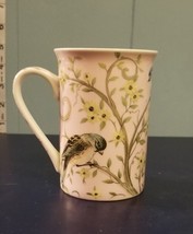 Valerie Pfeiffer Chicks &amp; Roses Porcelain Coffee Mug Cup Pink Birds Flowers - £8.41 GBP