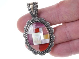 Carolyn Pollack Relios Southwestern sterling multi-stone channel inlay pendant - £75.19 GBP