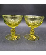 Two Tiffin Franciscan Canterbury Citron Champagne Uranium Glasses w/Stic... - $462.00 MXN