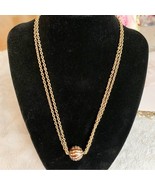 Dana Buchman Brown Gold Swirl Tigers Eye Ball Pendant Necklace - $18.00