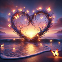 Twilight Heart Butterfly Clipart - 3000x3000 Digital Download, High-Qual... - $0.99