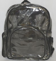 Unbranded Item Clear Netted Backpack Black Trim Medium Five Pockets - £15.92 GBP