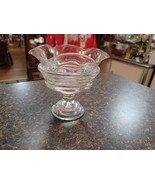 1930S Anchor Hocking Manhatten Clear Pedestal Footed 4.5&quot; Pinched Bowl - $49.49