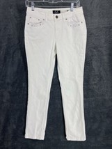 Earl Women&#39;s Size 10P White Skinny Jeans Embellished Rhinestones Stretch - £14.90 GBP