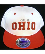 City Hunter Ohio 2-Tone Men&#39;s Adjustable Snapback Baseball Cap White/Red - £11.94 GBP