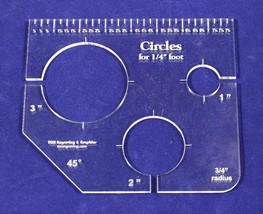 3 Hole Circle Quilt 1,2,3 Template w/Ruler 1/4" Thick -  Long Arm- For 1/4" Foot - $38.66