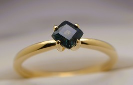 Blue Sapphire Solitaire Ring - 14K Gold 0.81 Ct. Navy Blue - Natural Earth Mined - £649.92 GBP