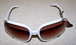 Claiborne - VILLAGER Sunglasses WHITE/SILVER W/ BROWN LENSES 100% UV PRO... - $24.99