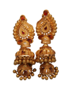 22k stunning gold 4.5cm stud earring for groom independence day jewelry - €1.992,18 EUR