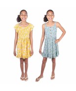 Zunie Youth 2-pack Dress, Yellow &amp; Green Floral Girl&#39;s Sz M (10-12) NWT - $21.29