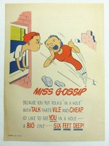 Vintage Vinegar Valentine Miss Gossip Penny Dreadful Sarcasm Insult Ephemera - £7.85 GBP
