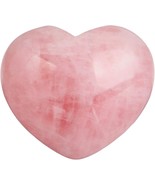 Healing Crystal Natural Rose Quartz Heart Love Carved Palm Worry Stone C... - $31.60