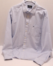 Men&#39;s NAUTICA Pale Blue White Check Button Down Classic Fit Shirt Size 1... - £9.91 GBP