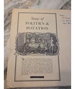 Songs of Politics and Potation-Six Facsimile Reproductions of 18th C Mus... - $15.84
