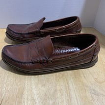 Sebago Docksides Shoes Mens Size 10.5 W Brown Leather Penny Loafer Moc Boat - $44.55