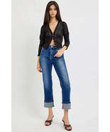 RISEN High Rise Ankle Straight Cuffed Jeans - $63.00