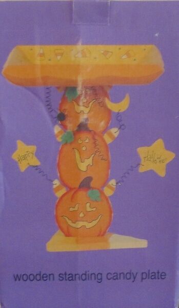 Wooden Standing Halloween Candy Plate - $21.03