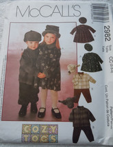 McCall’s Toddlers Dress Jacket Pants &amp; Hats Size 2-3-4 #2982 Uncut - £3.92 GBP