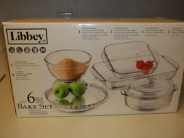 Libbey 6 Piece Bake Set ~ Casserole Dishes ~ New In Box - £42.00 GBP