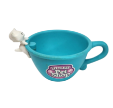 Vintage 1994 Littlest Pet Shop Tea Set Replacement Aqua Cup W/ White Cat Kitten - £29.61 GBP